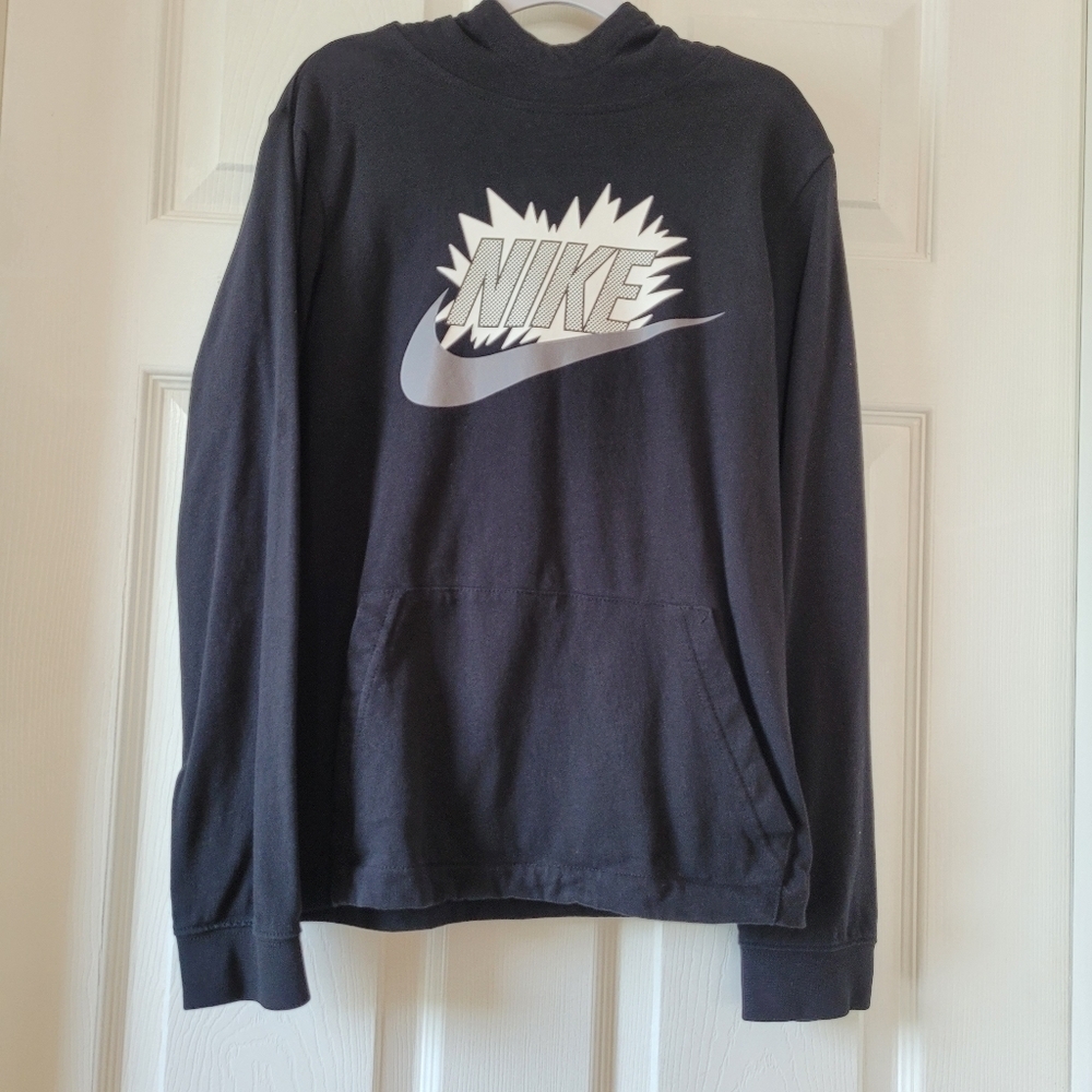 Nike Black Long Sleeve T-Shirt Hoodie Boys Sz L